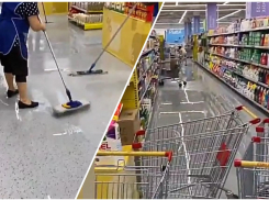 Новороссийский «Магнит» затопило дождем 