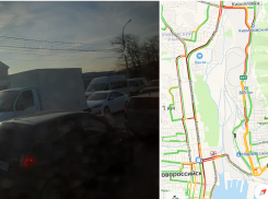 Новороссийцы опаздывают на работу: весь город погряз в пробках 