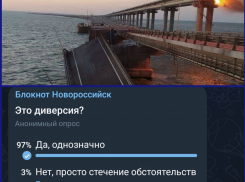 97% читателей «Блокнота Новороссийск» уверены: происшествие на Крымском мосту – диверсия