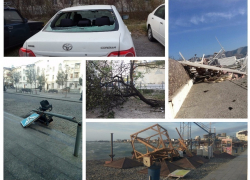 Ураганный ветер навел свой порядок на улицах Новороссийска