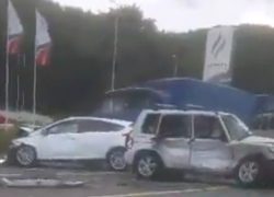 Настоящий краш-тест был устроен для автомобилей под Новороссийском