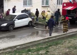 В Новороссийске почти сгорел автомобиль