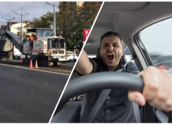 На проспекте Ленина кипит работа, а у водителей - закипают нервы: в Новороссийске снимают новый асфальт 