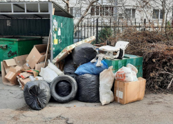 В Новороссийске на улице Пионерской мусор не вывозится 