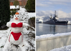 Во что снег превратил Новороссийск и, чем занимаются жители города: большая фотоподборка 