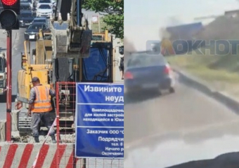 Дорога зиму не пережила: «свежая» проезжая часть в Новороссийске провалилась