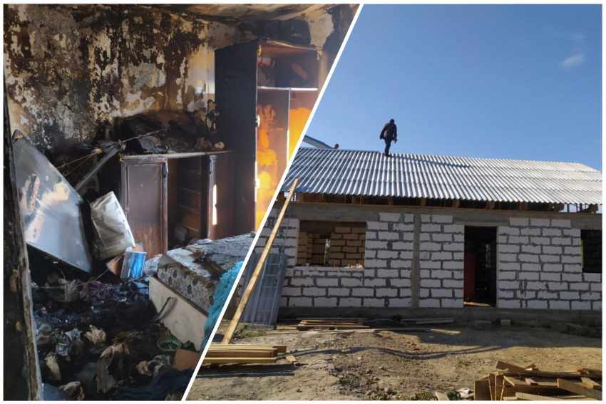 Семья, потерявшая все в страшном пожаре у соседей Новороссийска, достраивает новый дом 