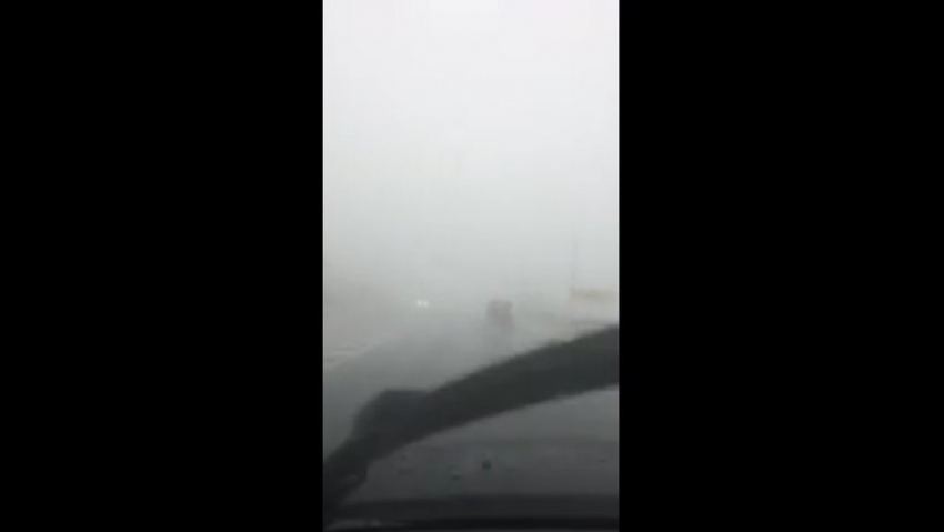 Сильный и густой туман накрыл перевал в Новороссийске