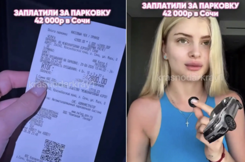 "Золотая» парковка в Сочи: краснодарский блогер получила счёт на 42 800 рублей