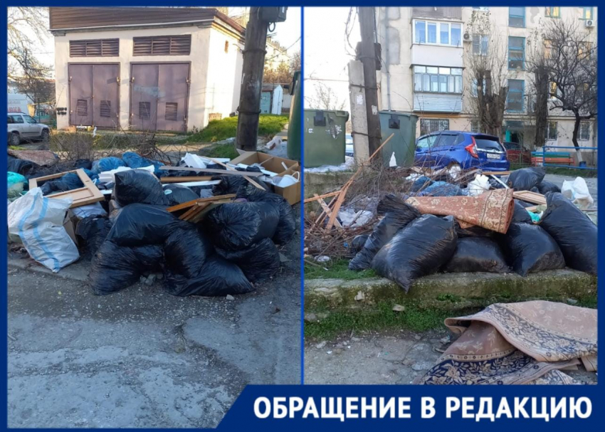 Везде валяется: в одном из дворов Новороссийска мусор не вывозят