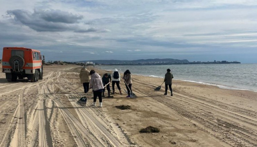 Сильный шторм затормозил уборку мазута в Анапе: в приоритете – мусор и водоросли