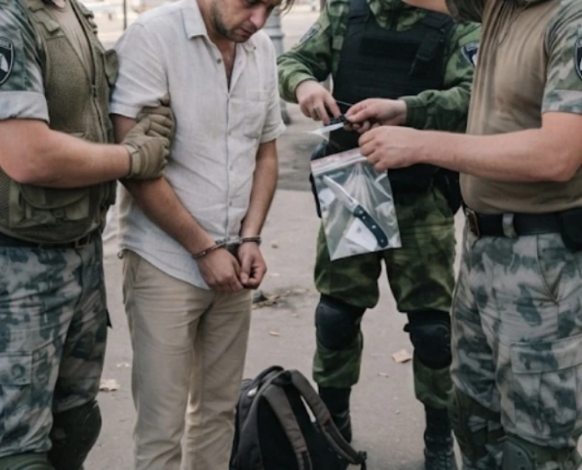 Драка у грузовиков в Новороссийске: росгвардейцы задержали мужчину с ножом