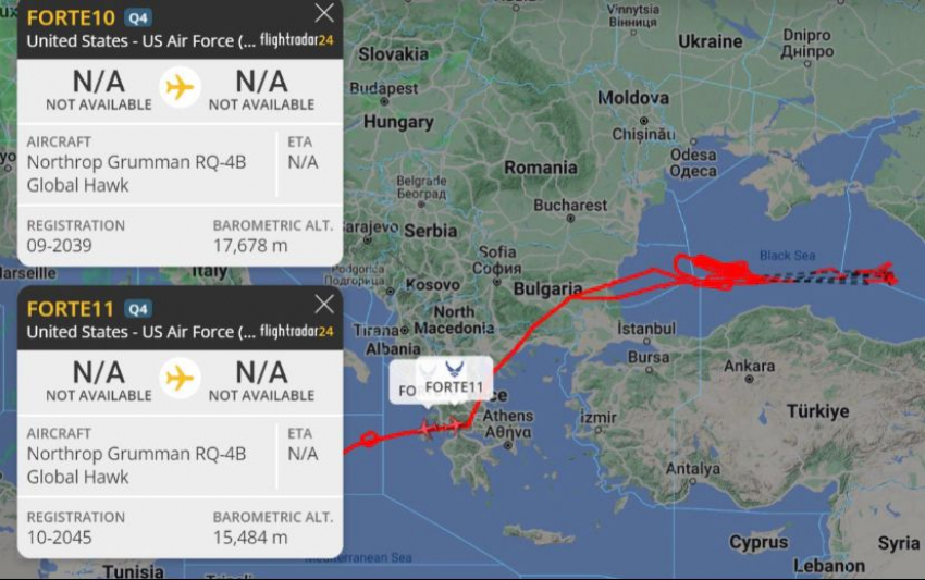 НАТОвские  дроны снова провели выходные над Черным морем