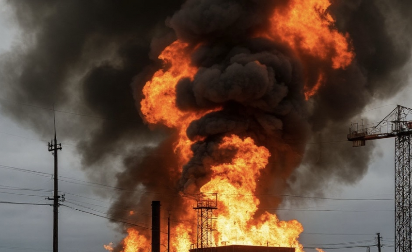 Пожар на нефтебазе, повреждены высоковольтные линии: последствия ночной атаки БПЛА на Краснодарский край 