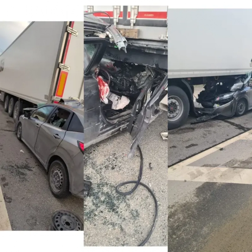 Легковушка застряла под большегрузом на трассе возле Новороссийска, а в городе ищут «угнанную девятку"