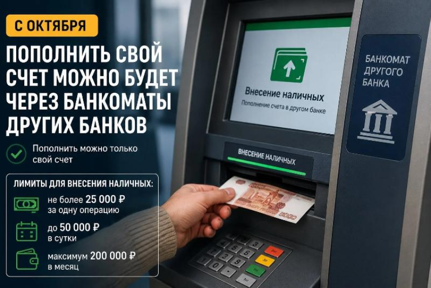 Россиянам разрешат пополнять свои счета через банкоматы других банков