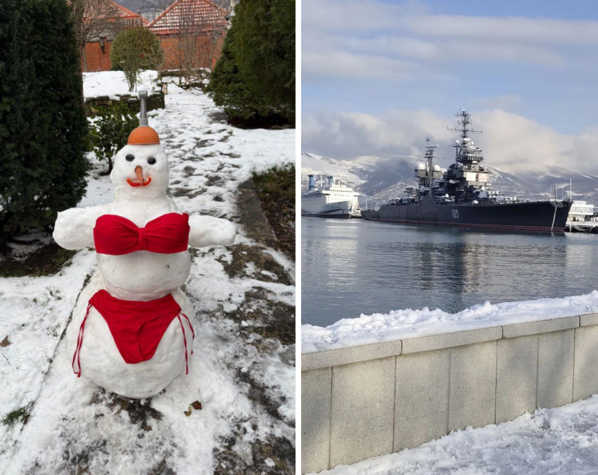 Во что снег превратил Новороссийск и, чем занимаются жители города: большая фотоподборка 