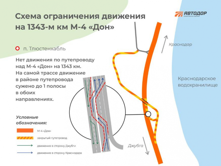 Новороссийцам-автолюбителям на заметку: на участке М-4 «Дон» до лета будет изменено движение