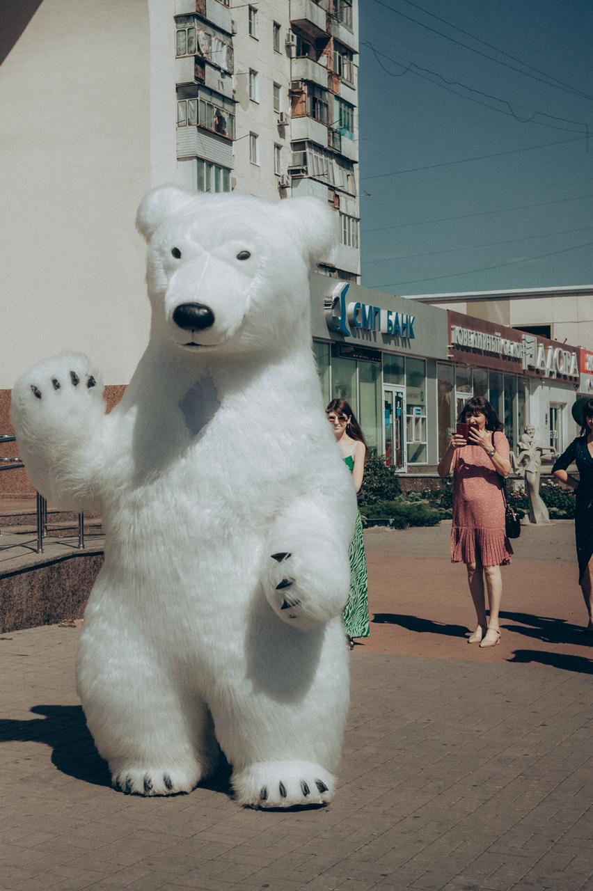 Ростовая кукла Белый Медведь Умка на праздник и на торжественное событие.